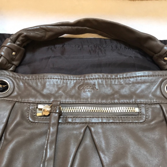 Used leather Coach mushroom color purse. - Picture 2 of 8